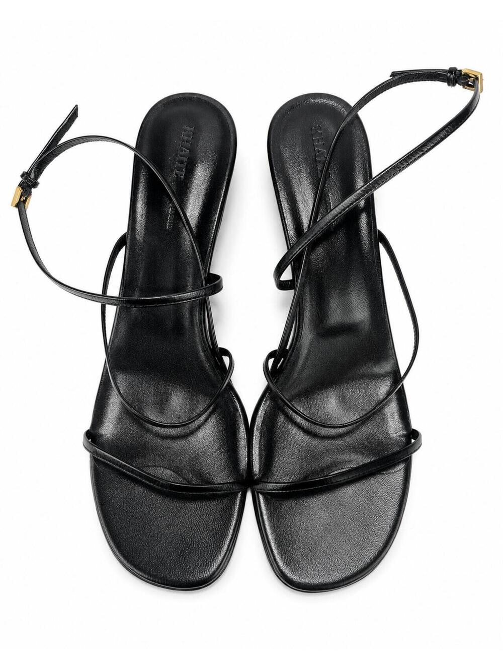 KHAITE Loop Kitten Heel Strappy Sandal Black Leather EU 39.5 US 9.5 | NIB - Picture 4 of 9